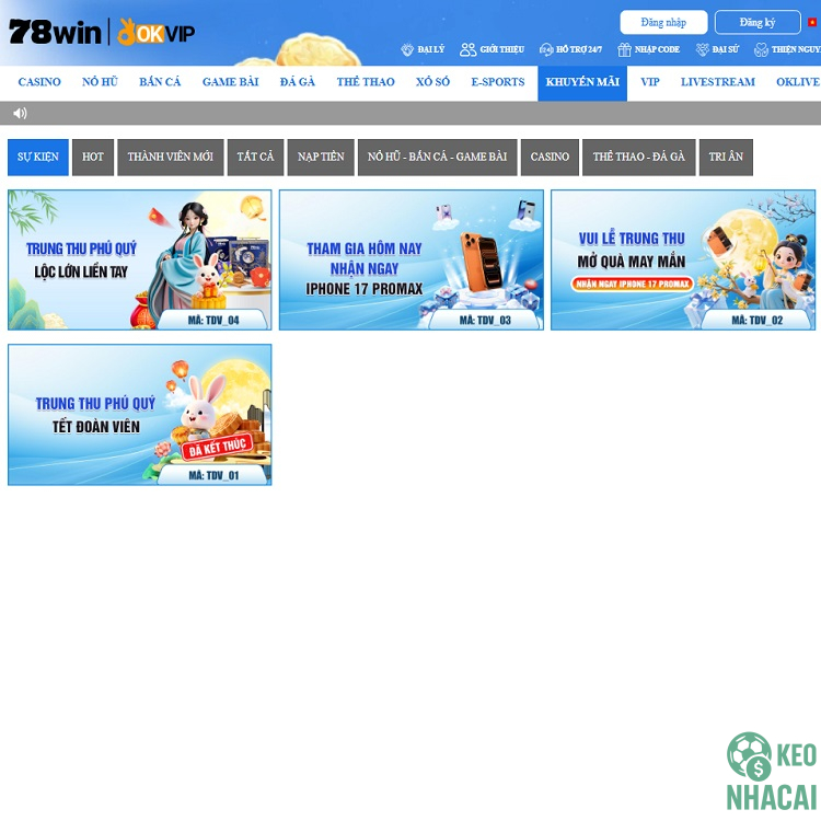 Khuyến mãi liên tục tại 78win Khuyến mãi liên tục tại 78win